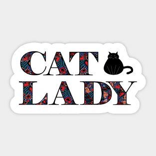 Cat Lady Hearts Sticker